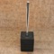 Toilet Brush Holder, Square, Black with Chrome Handle